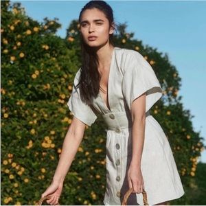 REFORMATION CREAM LINEN TY DRESS  Kibbe gamine / soft gamine